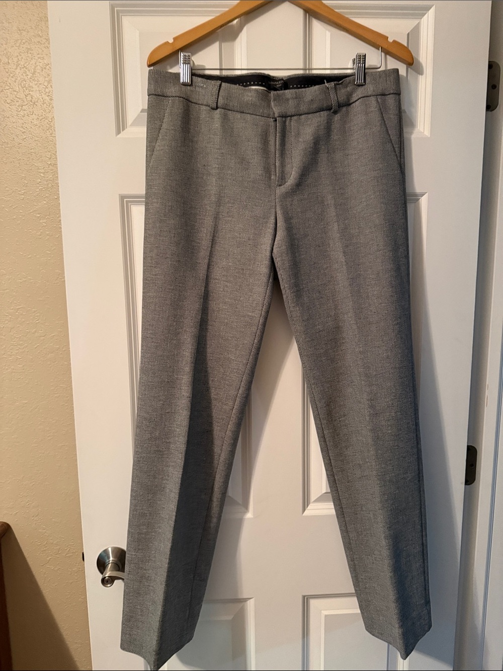 Banana Republic Light Gray Straight-Leg Dress Pants